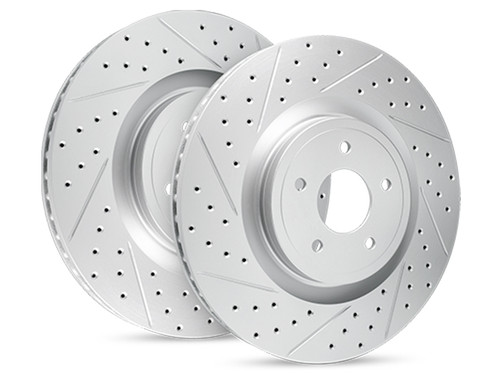 R1 Carbon Geomet Series Jeep JL Sport Drilled & Slotted Brake Rotors