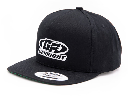 GenRight Logo Premium 5-Panel Snapback Cap (Black)